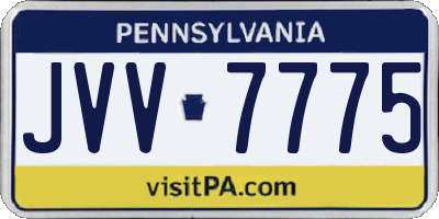 PA license plate JVV7775