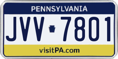 PA license plate JVV7801