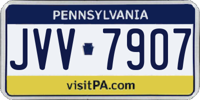 PA license plate JVV7907