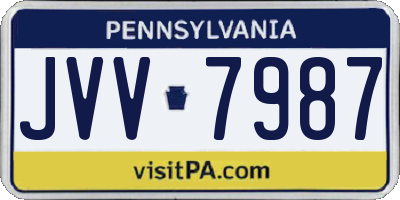 PA license plate JVV7987