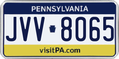 PA license plate JVV8065