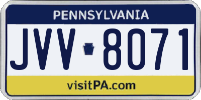 PA license plate JVV8071