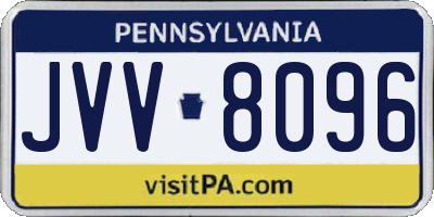 PA license plate JVV8096