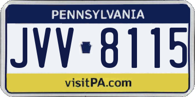 PA license plate JVV8115