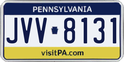 PA license plate JVV8131