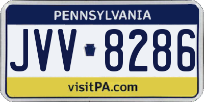 PA license plate JVV8286