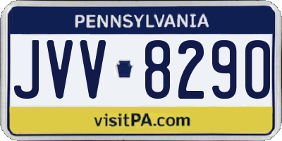 PA license plate JVV8290