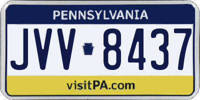 PA license plate JVV8437