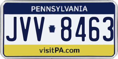 PA license plate JVV8463