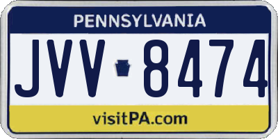 PA license plate JVV8474
