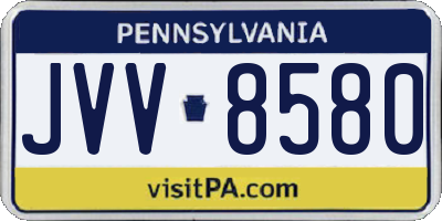 PA license plate JVV8580