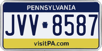 PA license plate JVV8587