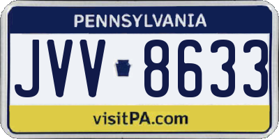 PA license plate JVV8633