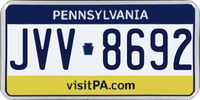 PA license plate JVV8692
