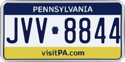 PA license plate JVV8844