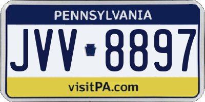 PA license plate JVV8897