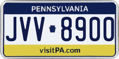 PA license plate JVV8900