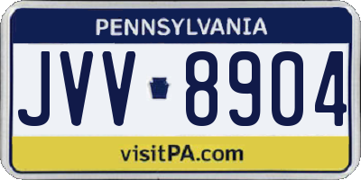PA license plate JVV8904