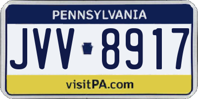 PA license plate JVV8917