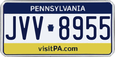PA license plate JVV8955