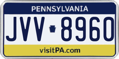 PA license plate JVV8960