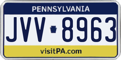 PA license plate JVV8963