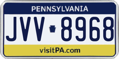 PA license plate JVV8968