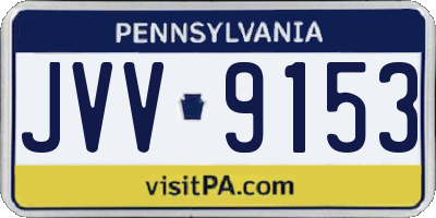 PA license plate JVV9153