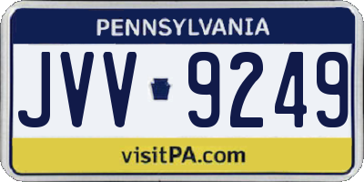 PA license plate JVV9249
