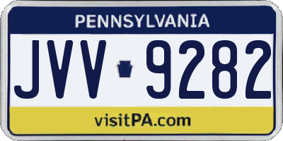 PA license plate JVV9282