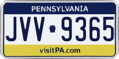 PA license plate JVV9365