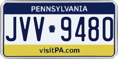 PA license plate JVV9480