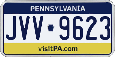 PA license plate JVV9623