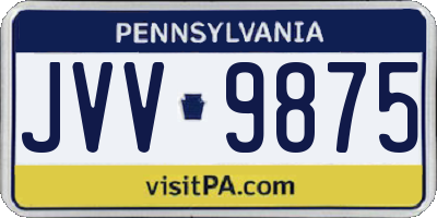 PA license plate JVV9875