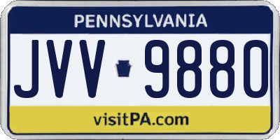 PA license plate JVV9880
