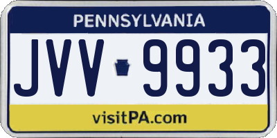 PA license plate JVV9933