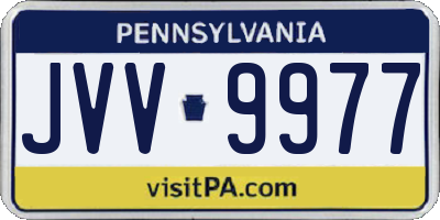PA license plate JVV9977