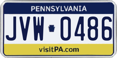 PA license plate JVW0486