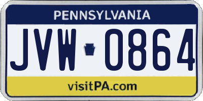 PA license plate JVW0864