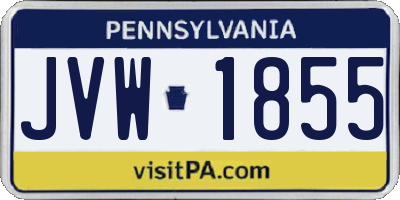 PA license plate JVW1855