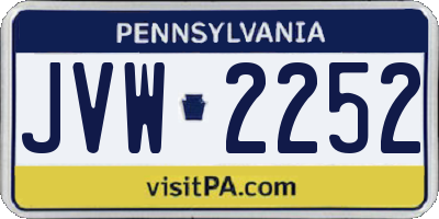 PA license plate JVW2252