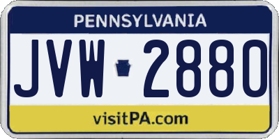PA license plate JVW2880