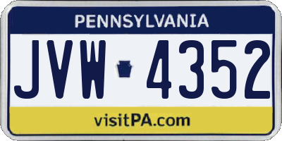PA license plate JVW4352