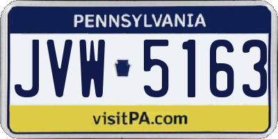 PA license plate JVW5163