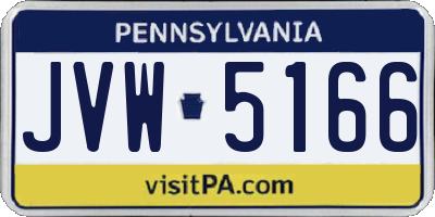 PA license plate JVW5166