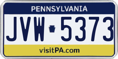 PA license plate JVW5373
