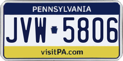 PA license plate JVW5806
