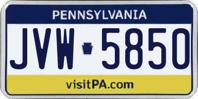 PA license plate JVW5850