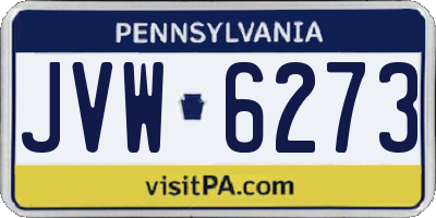 PA license plate JVW6273