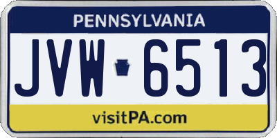 PA license plate JVW6513